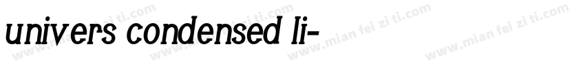 univers condensed li字体转换